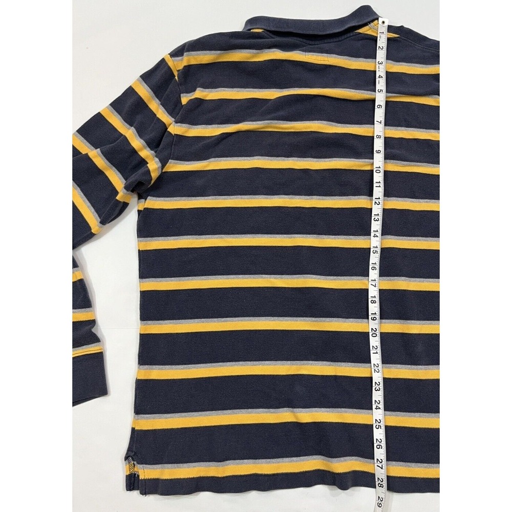 Vintage 90s American‎ Eagle Outfitters Long Sleeve Striped Polo Shirt L USA Made - Picture 5 of 5